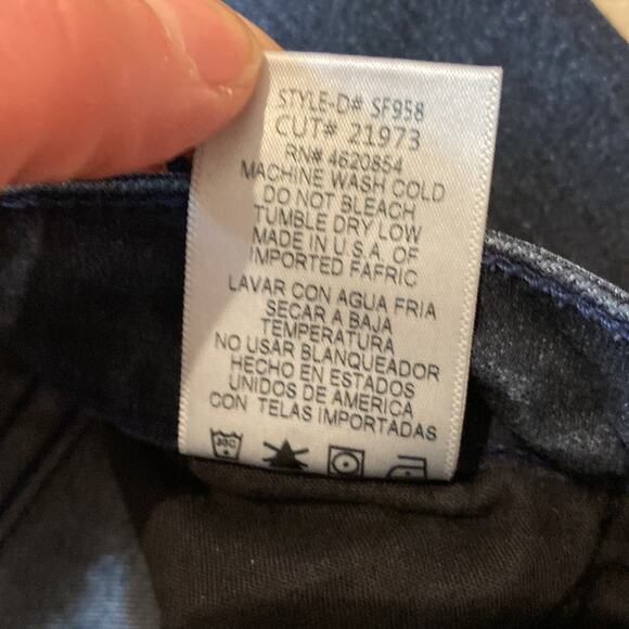 Just Black Cropped Skinny Ankle Zipper Dark Blue Denim Jeans Sz 25 Midrise - Picture 4 of 10